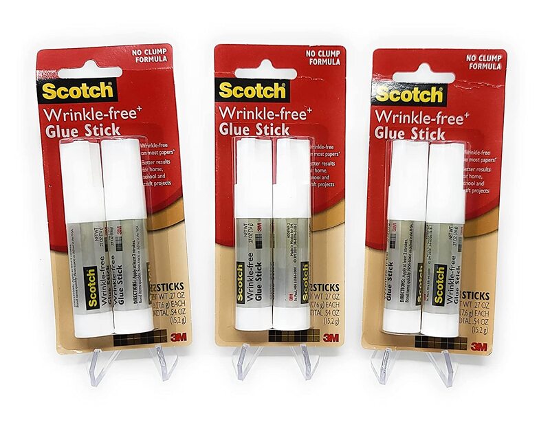 Scotch Wrinkle Free Glue Sticks, 27oz, Double Pack x 3 Pieces, Grey