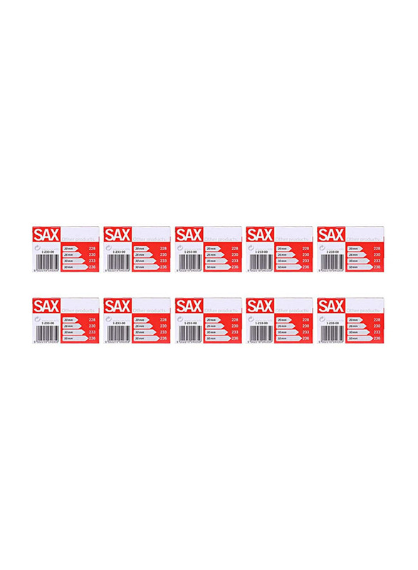 Sax Paper Clips, 10 x 100 Pieces, 30mm, Silver