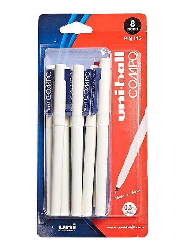 Uniball 8-Piece Compo Ball Pen Set, Blue