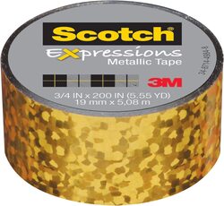 Scotch Expressions Metallic Tape, 3/4 x 5/55 Yards, Gold