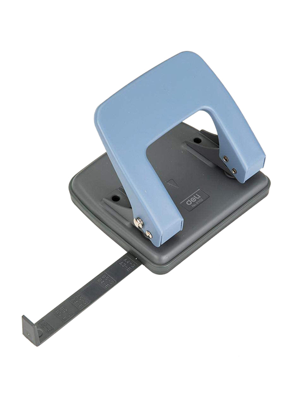 Deli 0102 Two Hole Punch, 20 Sheets, Blue