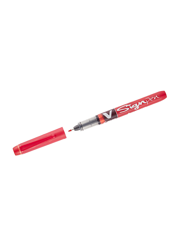 Pilot V Sign Liquid Ink Pen, 2.0mm, Red