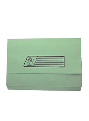 Delight Premier Document Wallet Half Flap Cover Folder, F4 220GSM, 10 Pieces, Green