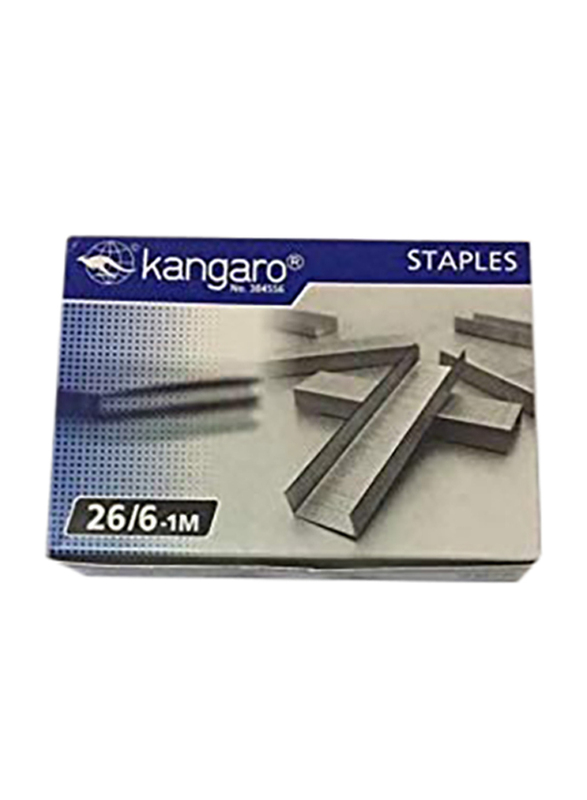Kangaro Staple Pin, 26/6-1M, 20 Packet, Silver