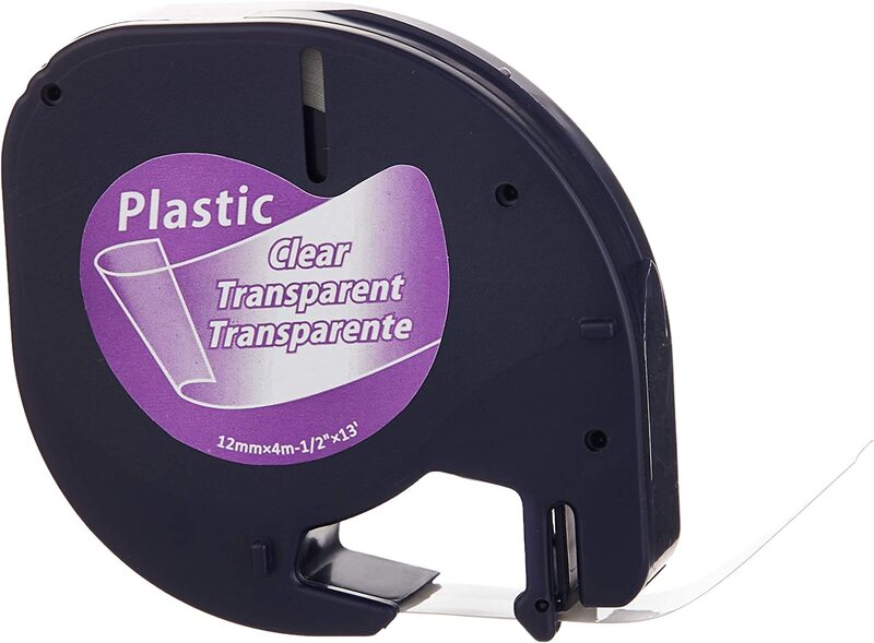 Dymo LetraTag Plastic Tape, 12mm x 4m, 12267, Purple