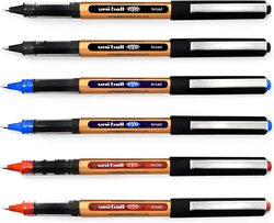 Uniball 3-Piece Eye Broad Liquid Ink Rollerball Pens, UB-150-10, 1.0mm, Black/Blue/Red
