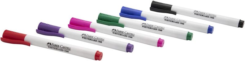 Faber-Castell 6-Piece Whiteboard Marker Slim Wallet, Multicolour