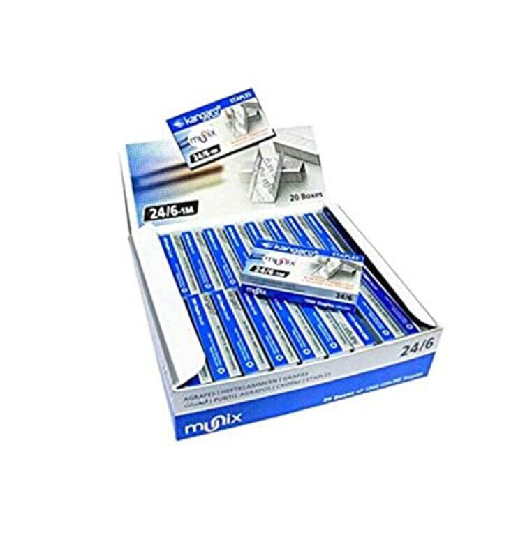

Kangaro Staples, 20 x 50 Pieces, Silver