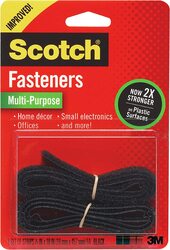 Scotch 3M Multi-Purpose Fasteners, 3/4 x 18-Inch, RF7011, Black