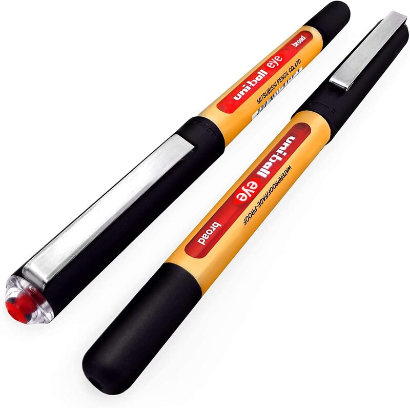 Uniball 3-Piece Eye Broad Liquid Ink Rollerball Pens, UB-150-10, 1.0mm, Black/Blue/Red