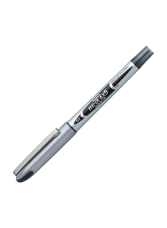 Zebra 10-Piece Direct Ink Roller Ball Pen, 0.5mm Set, AX5, Black