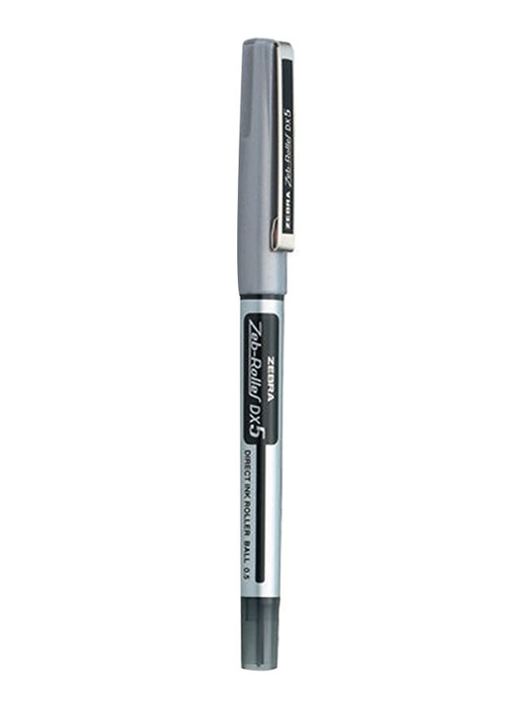 Zebra 10-Piece Dx5 Liq Ink Rollerball Pen Set, 0.5mm, Black