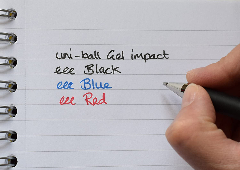 Uniball 12-Piece Signo Impact Gel Pens with Rubber Grip, 1.0mm, Blue