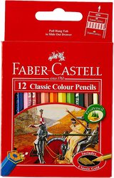 Faber-Castell Classic Half-Size Colour Pencils, 12 Pieces, Multicolour