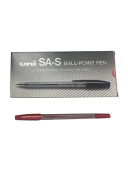 Uniball 12-Piece Sa-S Ballpoint Pen, 0.7mm, Red