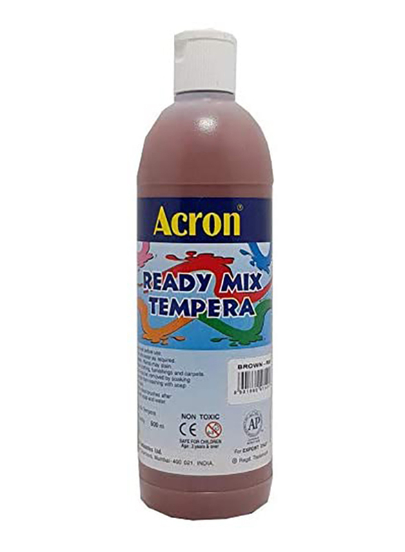 Acron Ready Mix Tempera Paint, 500ml, Brown R41
