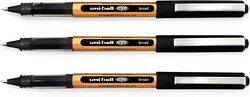 Uniball 3-Piece Eye UB-150-10 Broad Liquid Ink Rollerball Pens, 1.0mm, Black