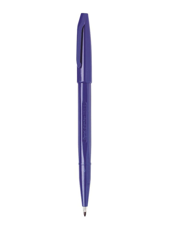 Pentel 8-Piece Sign Line Dye Based Ink Original Fiber Tipped Pen Set, Blue