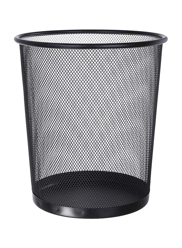 

Niaoyufeng 1-Pack Round Mesh Wastebasket Recycling Bin, Black