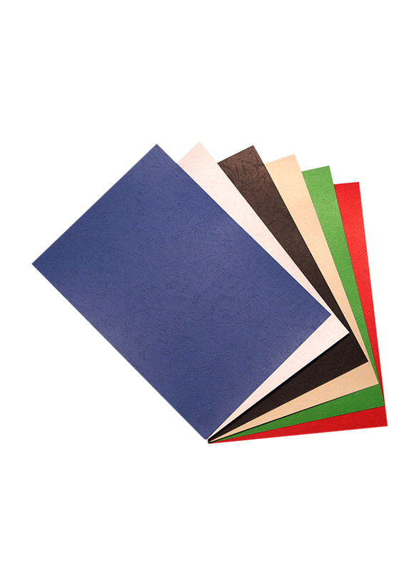 Unistar Embossed 230GSM Binding Sheets, 100 Pieces, A4 Size, Multicolor