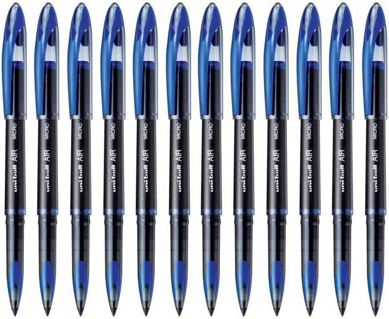 

Uniball 12-Piece Air Micro Fine Rollerball Pen, 0.5mm, Blue