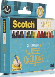 Scotch 24-Piece Smart Triangular Wax Crayon, Multicolour