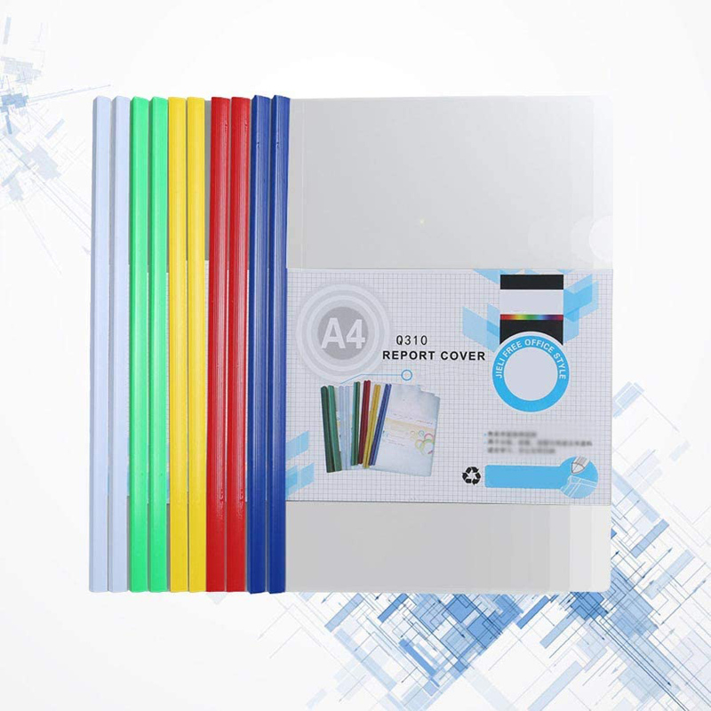 Stopbook Transparent Report Cover File Folders for School and Home, 10 Pieces, Q310, Multicolor
