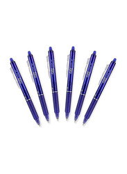 Pilot 6-Piece Frixion Clicker Retractable Erasable Gel Pen Set, Blue