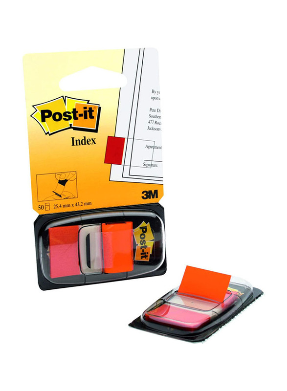 Post-it 3M Flags Sticky Notes, 50 Flags, 2.54 x 4.32cm, 680-4, Orange