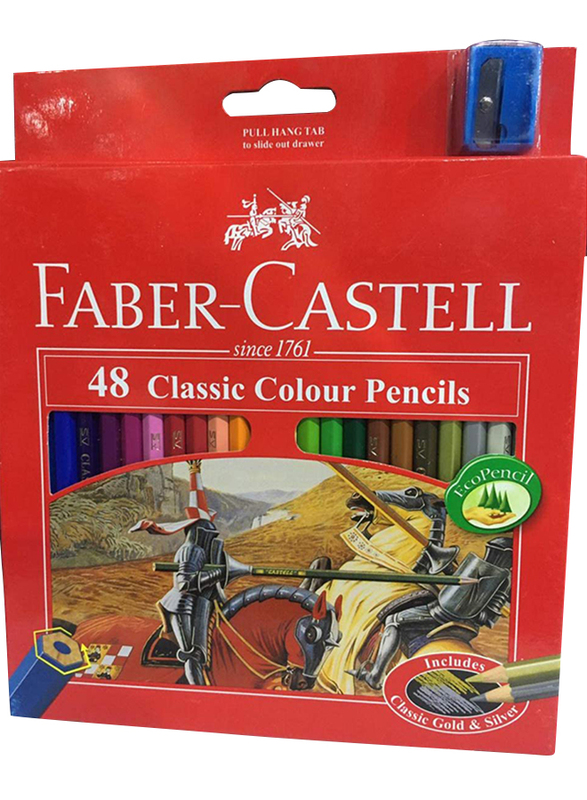 Faber-Castell 48-Piece Color Pencil Set, Multicolor