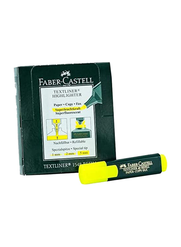 

Faber-Castell 10-Piece Textliner 48 Refill Highlighter Pen Set, Yellow