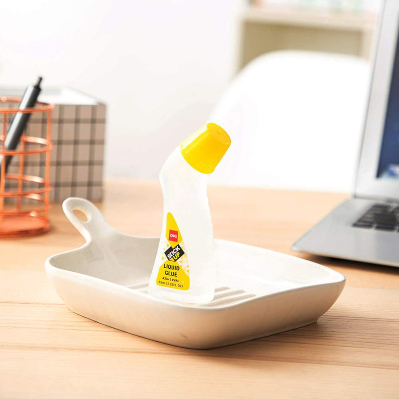 Deli Liquid Glue Smooth Dispensing Sponge Applicator, 65ml, EA21410, Yellow/White