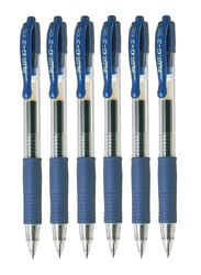 بايلوت طقم أقلام حبر جل أزرق رفيع للغاية ، 6 قطع G2 ، 0.5 مم أزرق