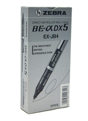 Zebra 10-Piece Direct Ink Rollerball Pen, 0.5mm, Black