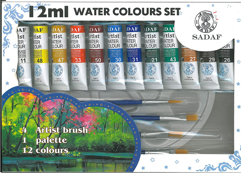 Sadaf Water Color Set, 12ml, Multicolor
