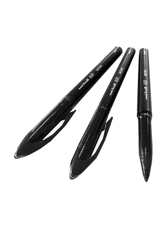 Uniball 12-Piece Air Micro Fine Rollerball Pen Set, 0.5mm, UBA-188-M, Black