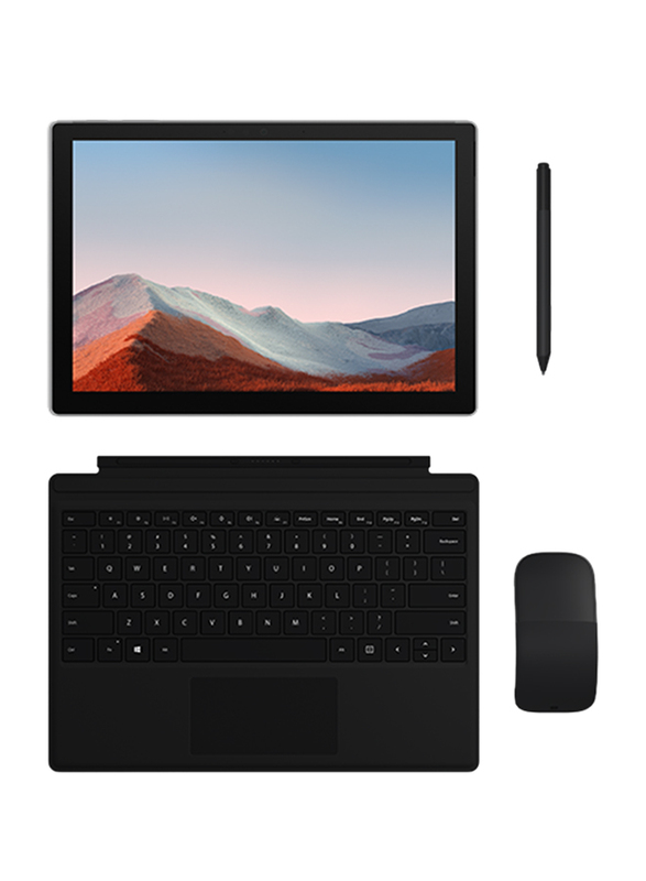 Microsoft Surface Pro 7+ 2-in-1 Laptop, 12.3" PixelSense FHD Touch Display, Intel Core i5 11th Gen 2.4GHz, 256GB SSD, 8GB RAM, Intel Iris Xe Graphics, EN KB, Wi-Fi, Win10 Pro, 1NA-00021, Black