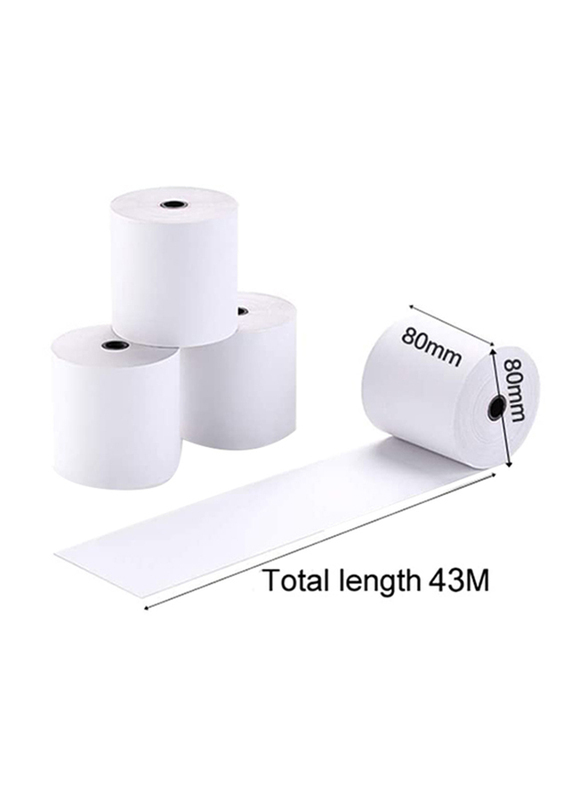 Beone Pos Receipt Thermal Roll Paper, 80 x 80mm, 50 Pieces, 65 GSM, White