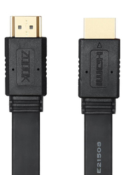 Zoook 5-Meter Ultra Flat Gold Plated HDMI Cable, HDMI Male to HDMI, ZT-HDF5M, Black