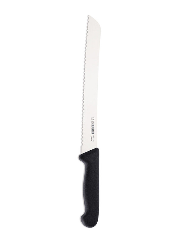 

Giesser Miesser 24cm Wavy Edge Bread Knife with Handle, Black