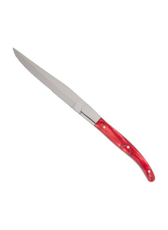 

Fortessa 9.2-inch Provencal Red Handle Serrated Steak Knife, Red