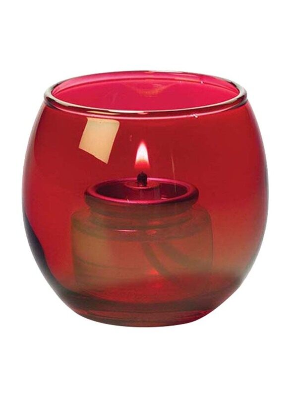 

Hollowick Candle Holder, Ruby Lustre Glass, Small Bubble, Red