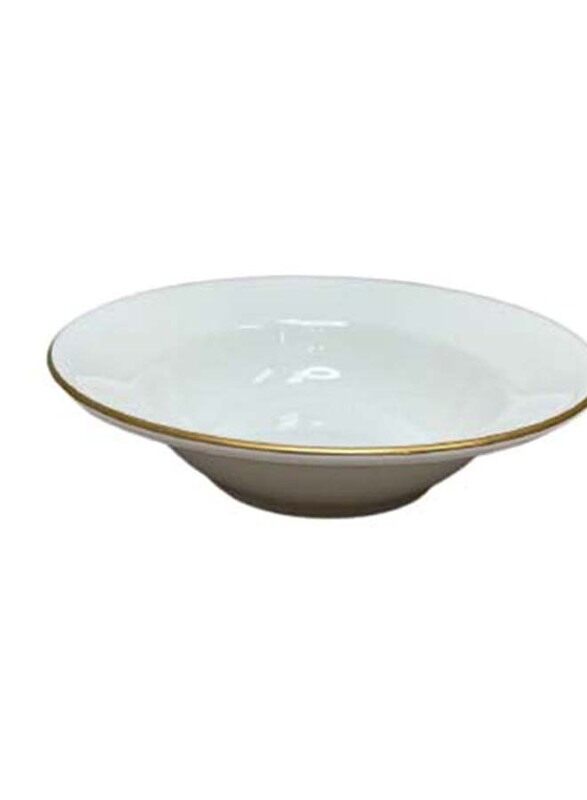 

Fortessa SOO FBC Andromeda Gold Line Rimmed Round Fruit Bowl, White