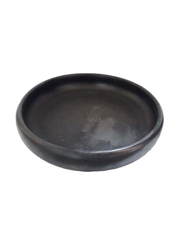 

Generic 750ml Handmade Clay Round Plate, Black