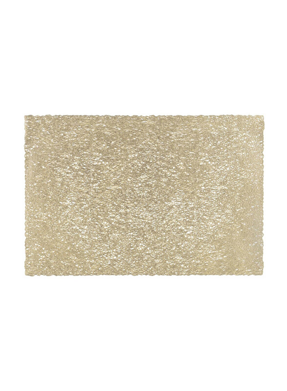 

Zic Zac Leather Placemat, ZZ0373, Metallic Gold