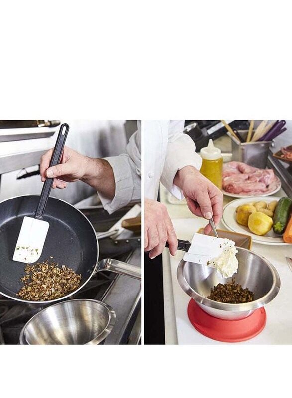 

Eurochef Exoglass Up to 260°C Spatula with Soft Pallet, White/Black