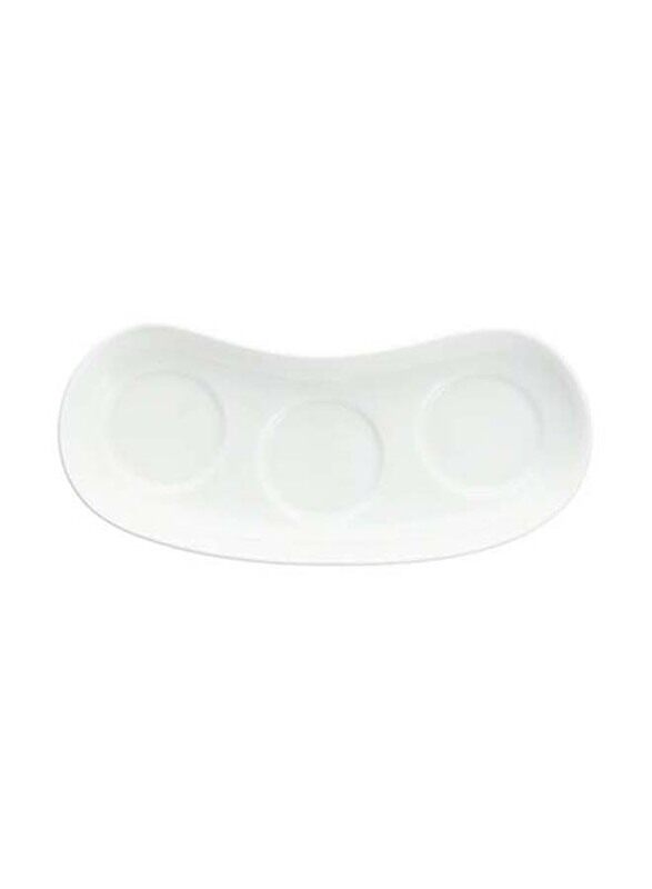

Fortessa Half Moon Shape 3-Compartment Underliner, White