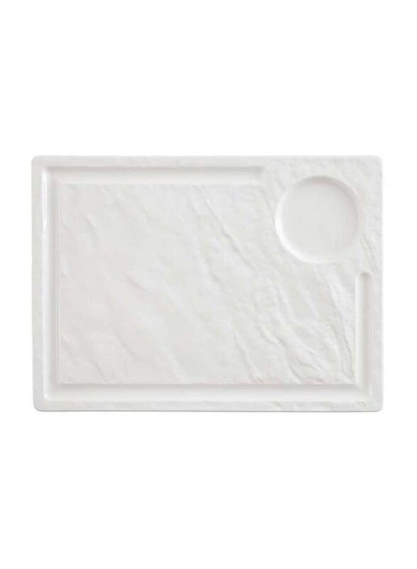

Fortessa Contexture Rectangular Platter with Well, White