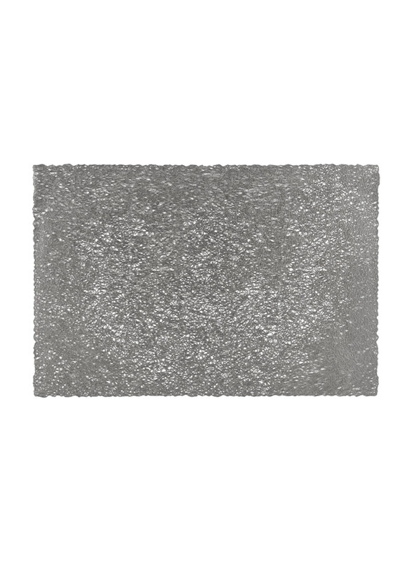 

Zic Zac Leather Placemat, ZZ0373, Metallic Silver