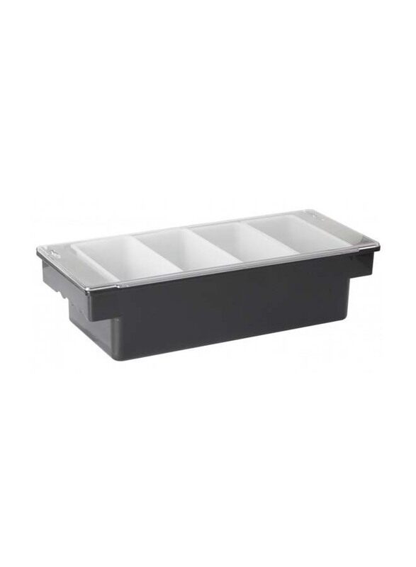 

MG Barware Condiment Organizer with 4 Containers, Black